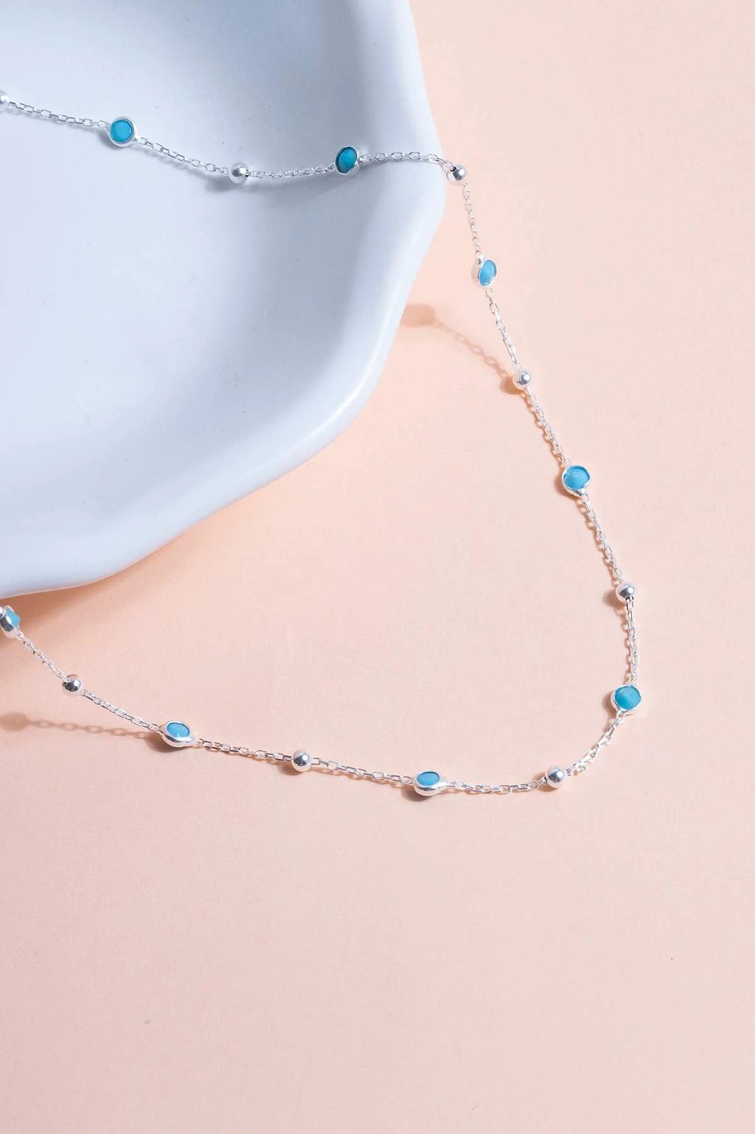 Qafore argjendi me gurë të kaltër Jumeon, TFNY65231