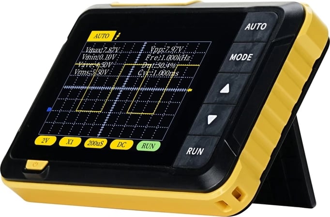 Osciloskop portabël mini, FNIRSI, DSO152, 2.5MS/s, brez 200kHz, ±400V, ekran 2.8", bateri 1000mAh, USB-C, me probë dhe kabllo