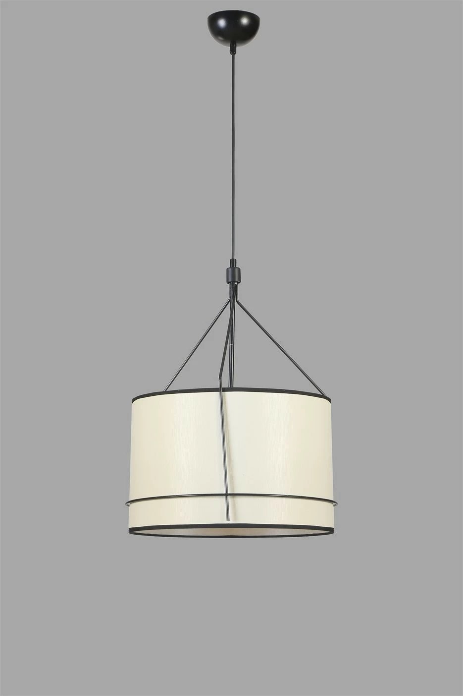 Llambë tavani Opviq, 8802-2, trup metali, kapak stofi, e zezë/krem, 40x70cm