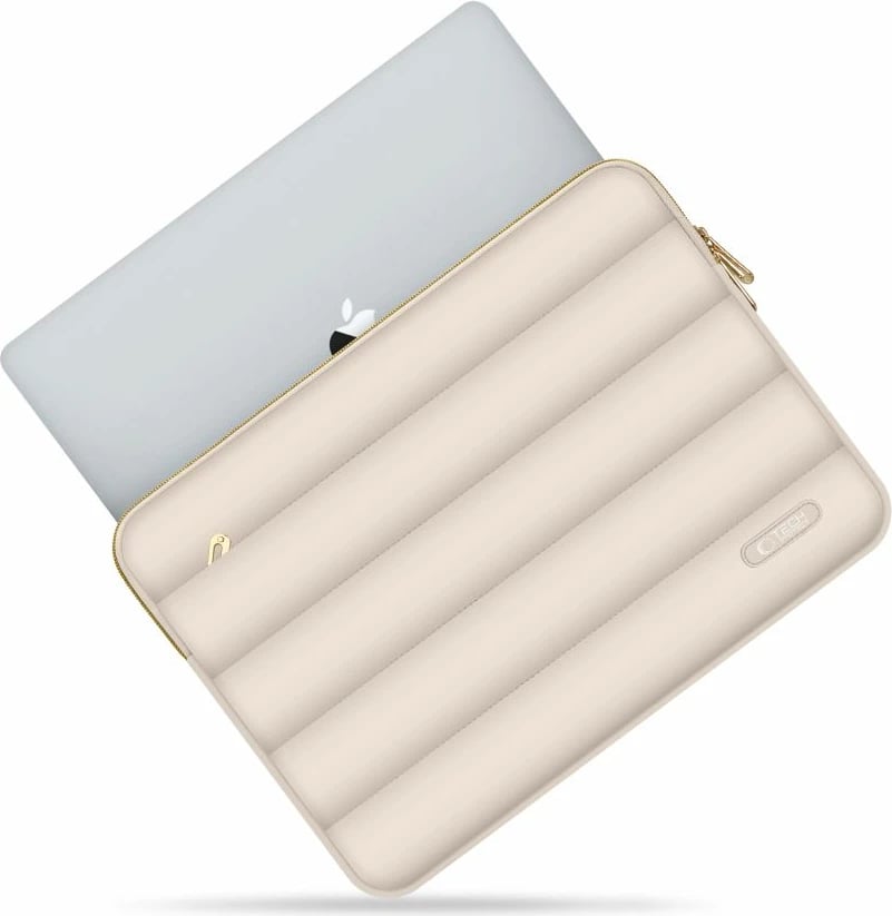 Mbështjellës laptopi Tech-Protect Puffy 15-16, set me çantë aksesorësh, Bezhë