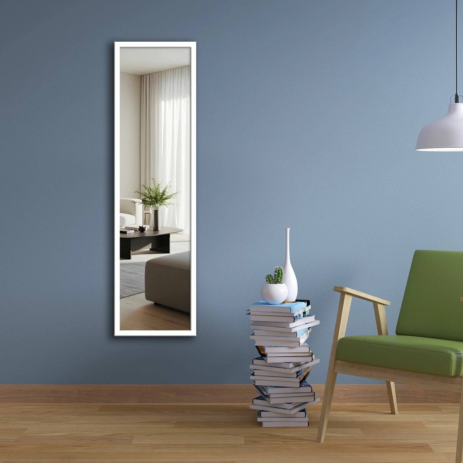 Pasqyrë Cheval, ngjyrë e bardhë, Skye Decor, 35x125cm