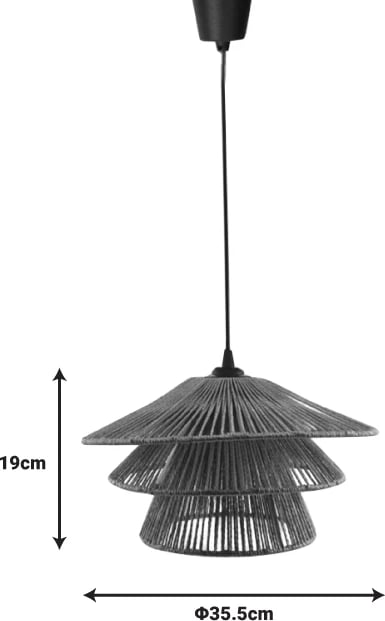 Dritë tavani Oakim Inart E27, letër kafe, D35.5χ19cm Dritë tavani Oakim Inart E27, letër kafe, D35.5χ19cm