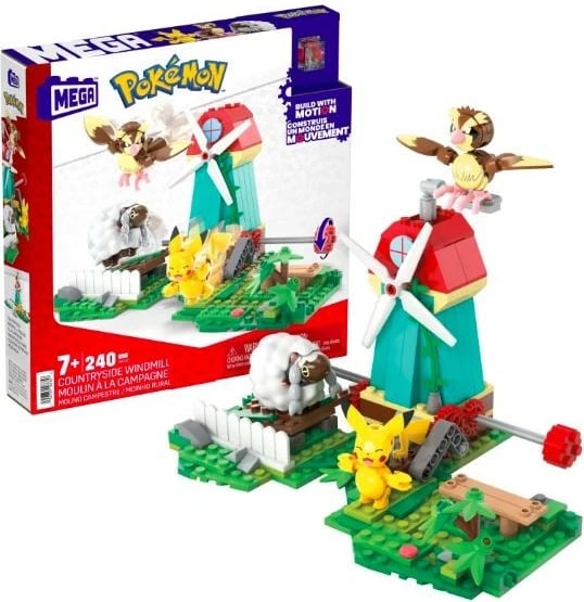 Set ndërtimi Mega Bloks Pokemon Village Windmill, 240 pjesë