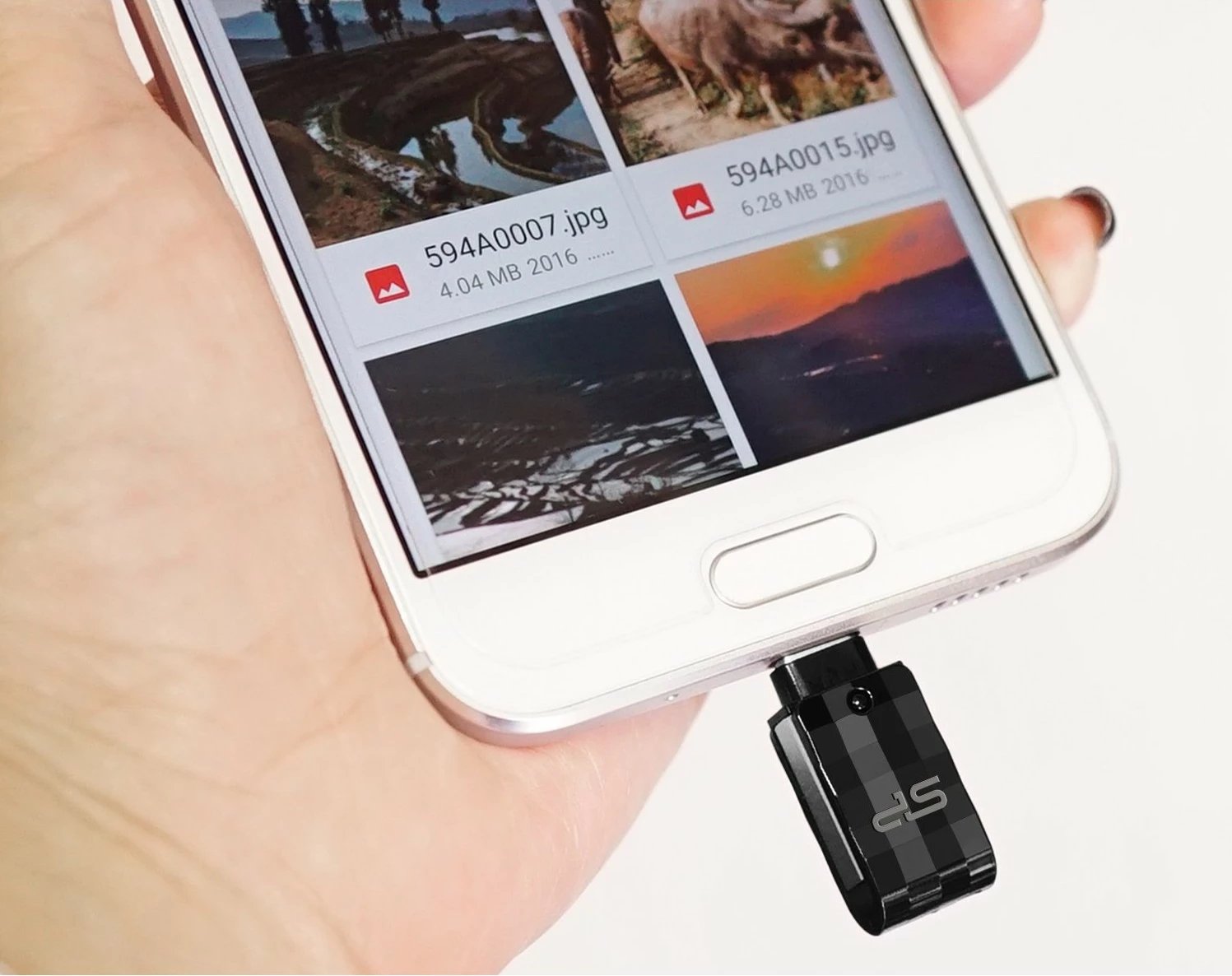 USB flash Silicon Power Mobile C31 64GB, USB Type-A/Type-C, zi, argjend