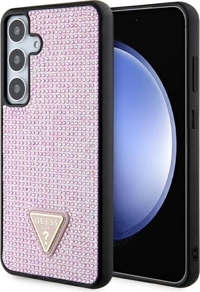 Mbështjellës Guess Rhinestone Triangle për Samsung Galaxy S24+, Rozë