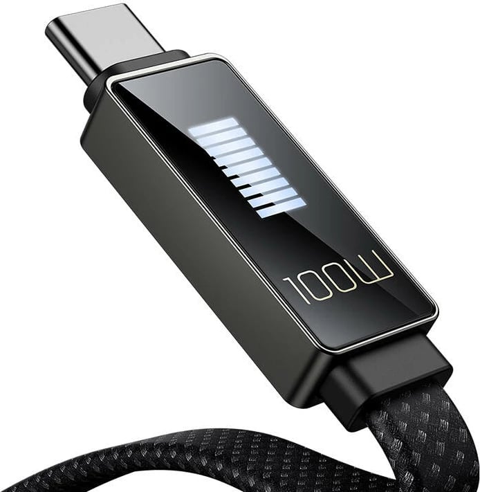 Kabllo USB në USB-C Mcdodo CA-4980 me ekran LED, 1.2m, e zezë