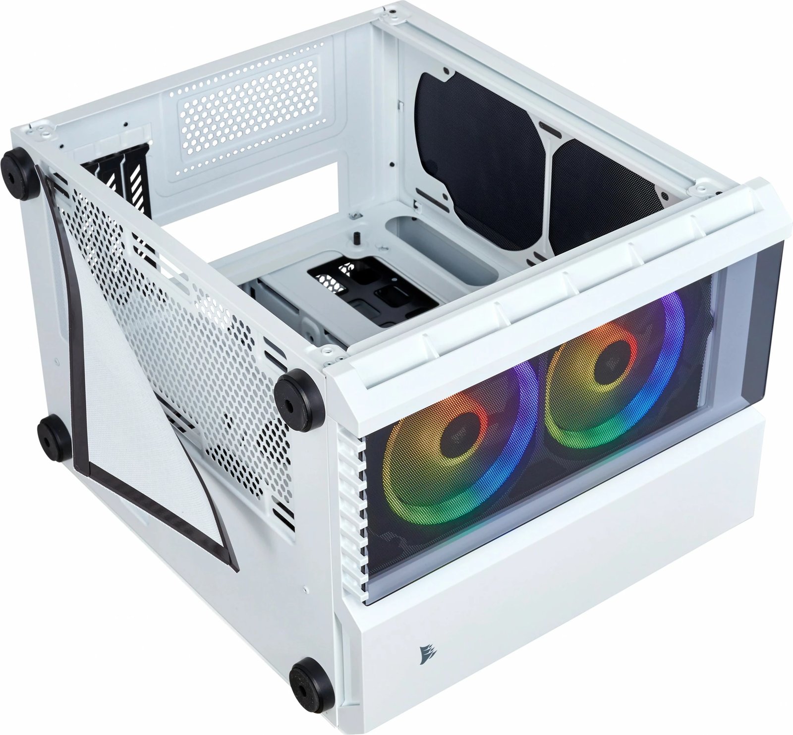 Kasë Corsair Crystal 280X, micro ATX, xham i temperuar, e bardhë Kasë Corsair Crystal 280X, micro ATX, xham i temperuar, e bardhë