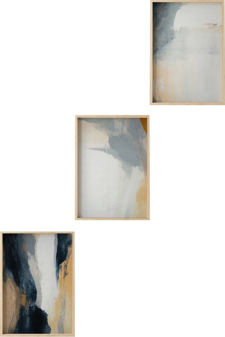 Pikturë dekorative me kornizë MDF (3 copë), Wallity, Huhu484, 30x40