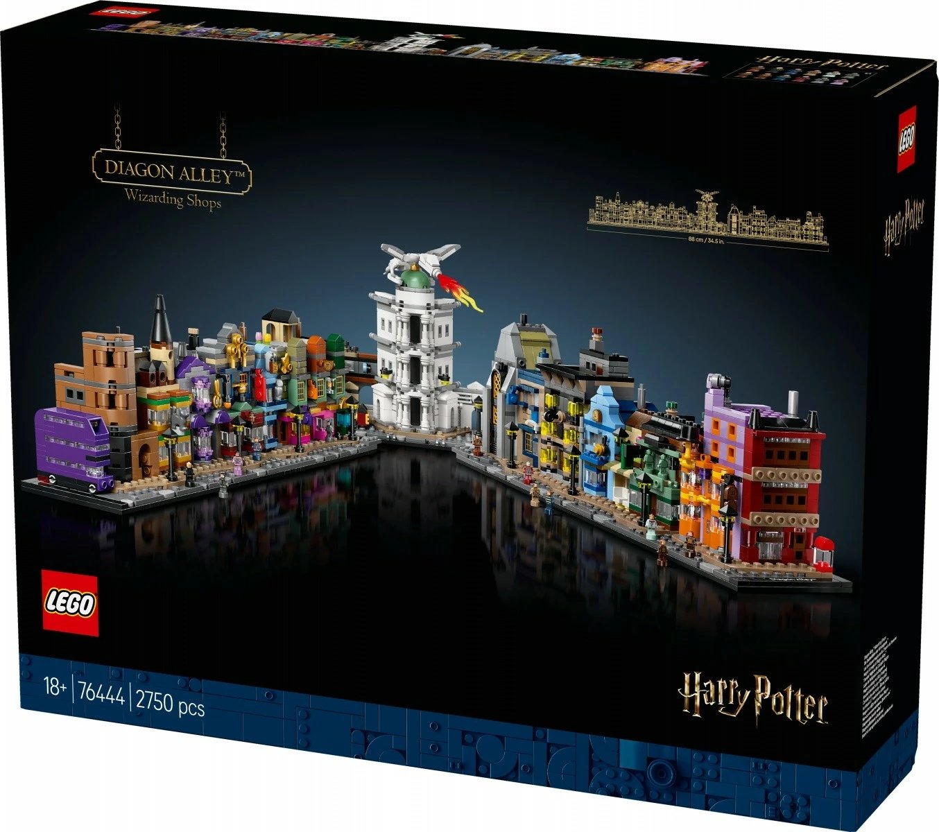 Set ndërtimi LEGO Harry Potter 76444 Dyqanet Magjike në Diagon Alley, 2750 pjesë, plastikë