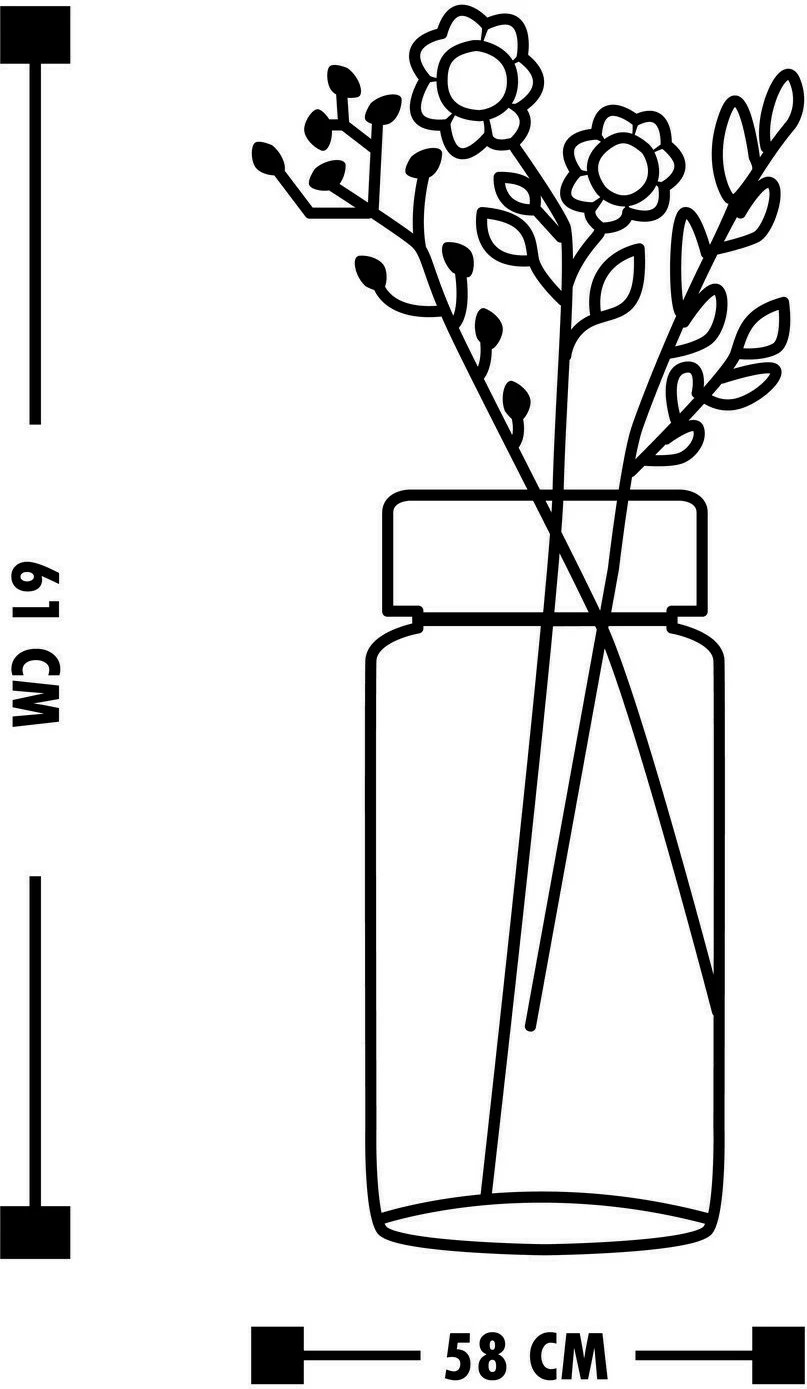 Aksesor dekorativ metalik për mur, Wallity, Lule 5