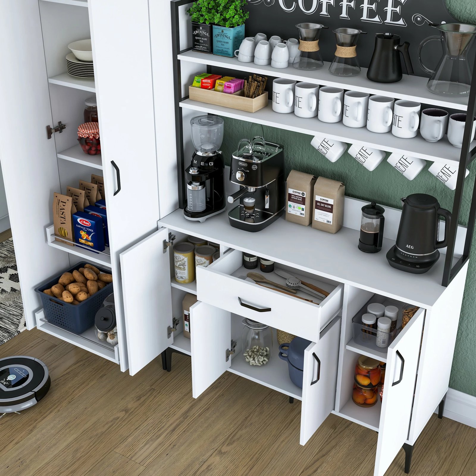 Dollap multifunksional, ngjyrë e bardhë, Skye Decor, JE148 - 3080