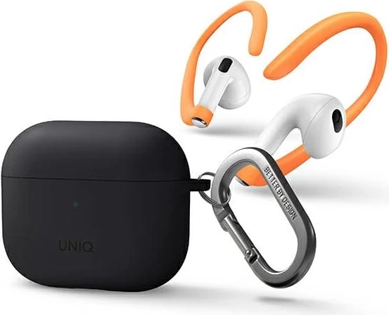 Mbështjellës UNIQ Nexo për AirPods 3 me ear hooks, silikon, gri