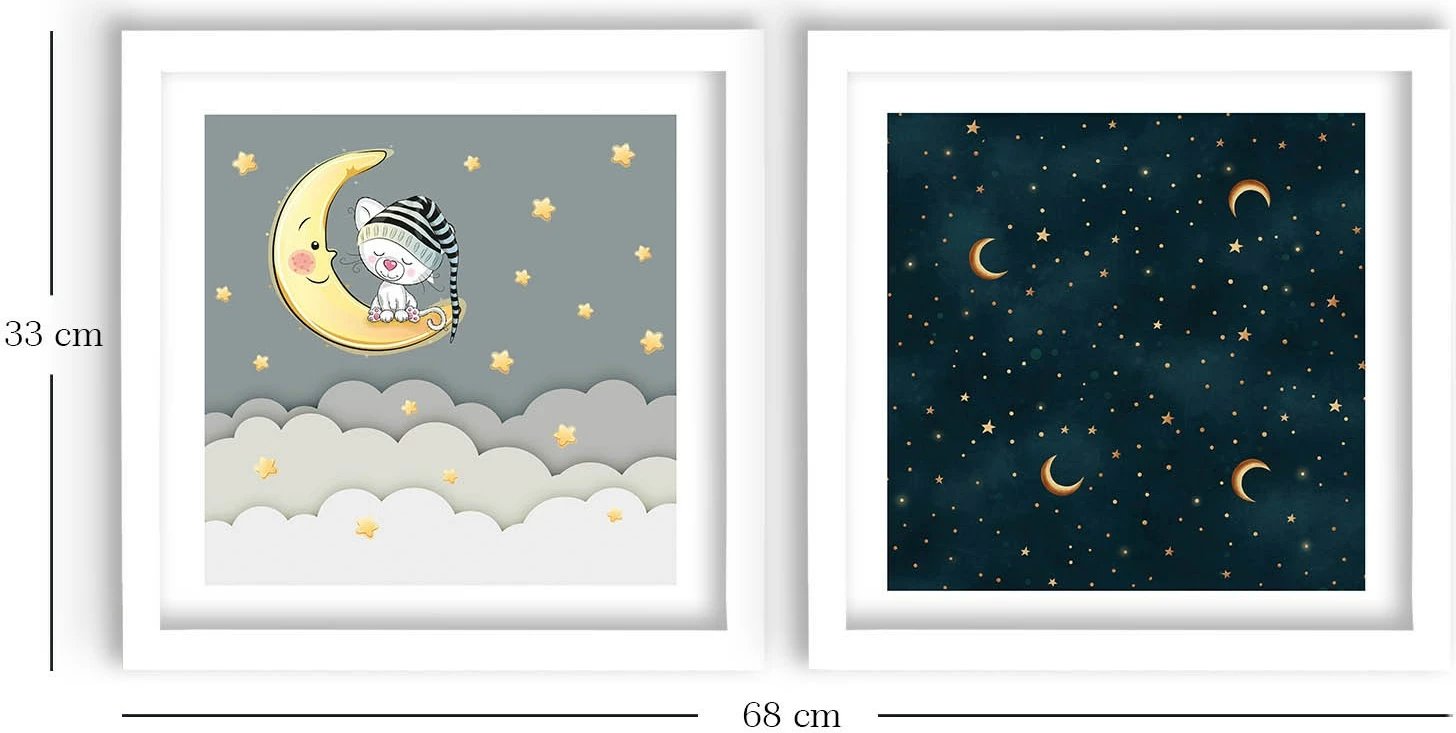 Pikturë dekorative me kornizë MDF (2 copë), Wallity, 2P3333BCT-009