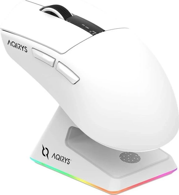 Maus Aqirys ZEPHYR, RGB, Wireless+Wired, i bardhë