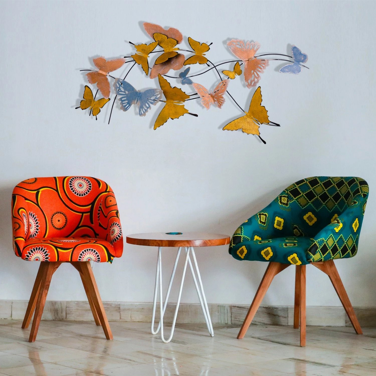 Aksesor dekorativ metalik për mur, flutura, Wallity