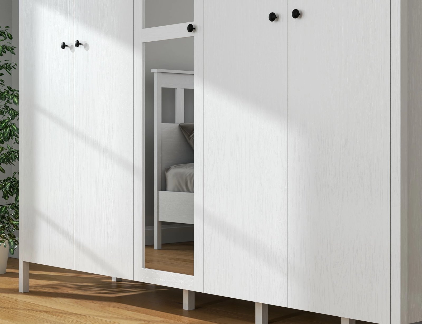 Dollap Skye Decor, FRN-20019, ngjyrë druri dhe e bardhë