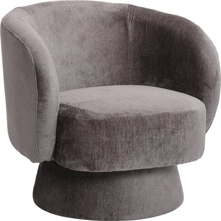 Kreslo rrotullues me stof, ngjyrë gri e errët, 78x81x77cm