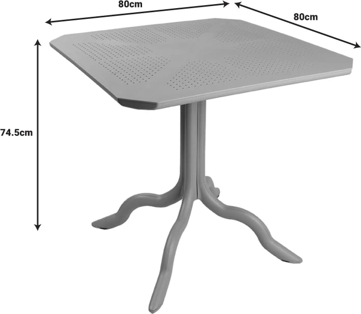 Tavolinë Icon PP, ngjyrë kapuçino, 80x80x74.5cm