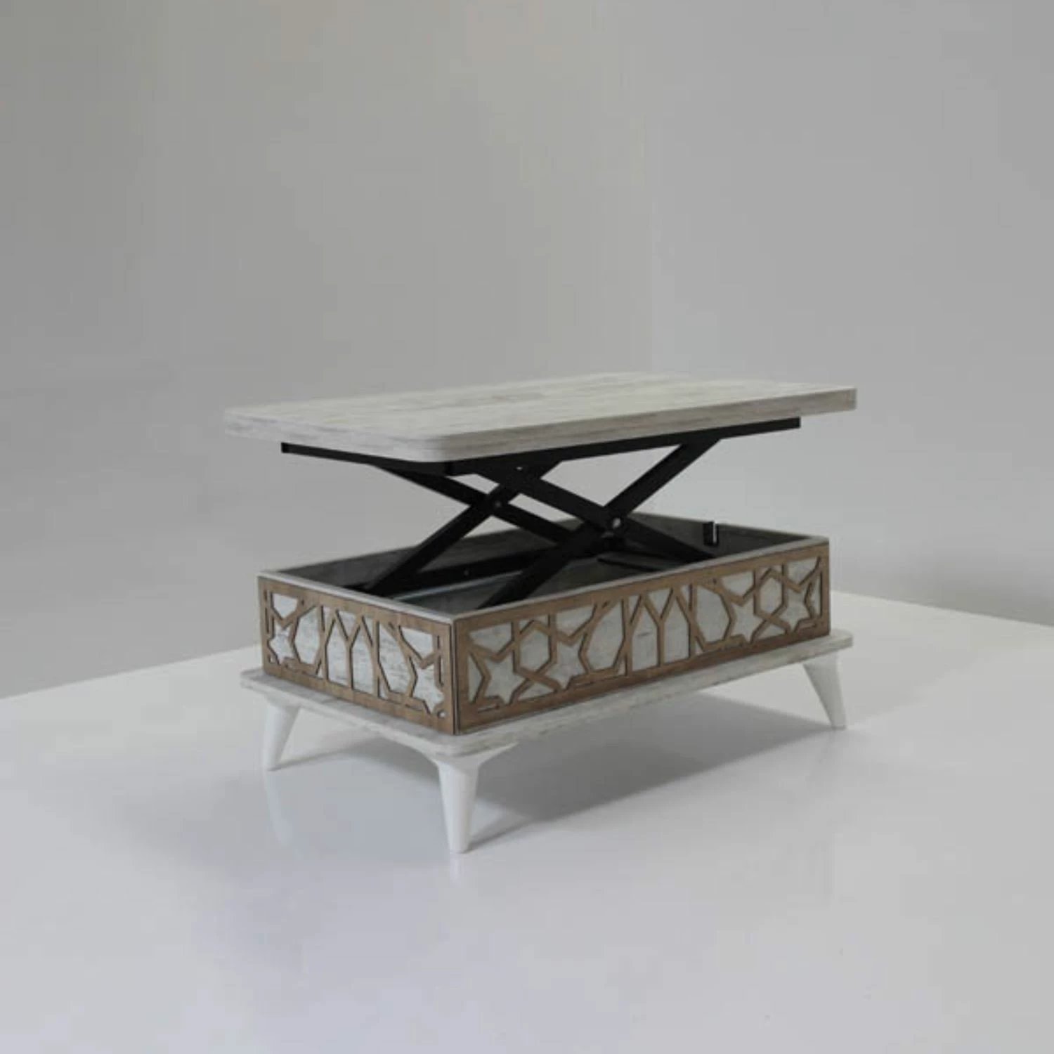 Tavolinë kafeje, ngjyrë e bardhë antike, Skye Decor, Ottowa Ada