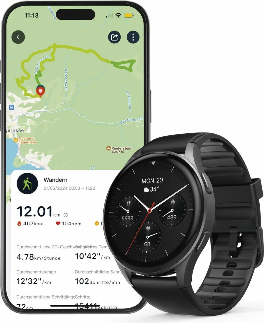 Smartwatch Hama 8900 GPS AMOLED 1.43", rrip silikoni, e zezë Smartwatch Hama 8900 GPS AMOLED 1.43", rrip silikoni, e zezë