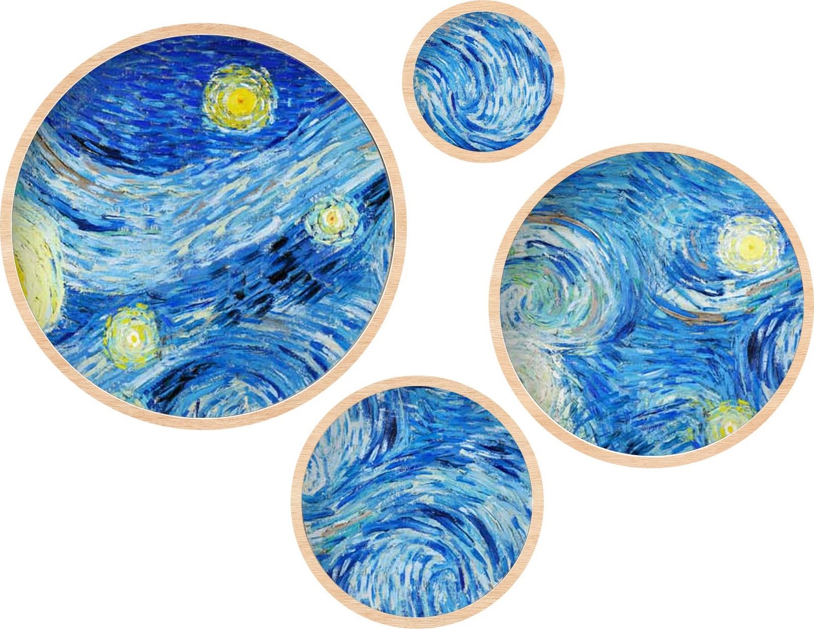 Set pikturash dekorative me kornizë, MDF, shumëngjyrëshe, 4 copë, Wallity, Huhu291