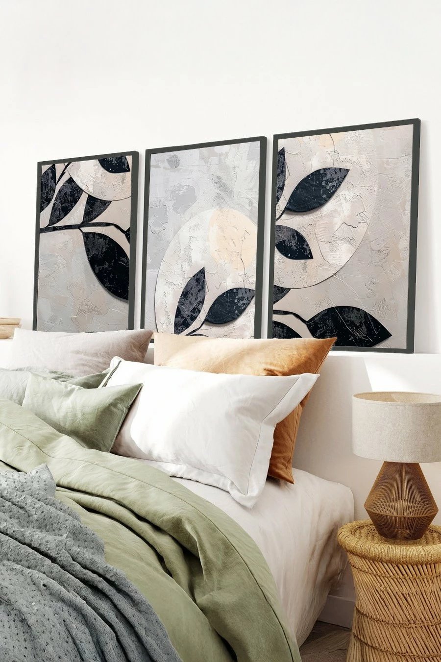 Pikturë dekorative me kornizë, 3 pjesë, Wallity, Huhu466S, 50x35cm