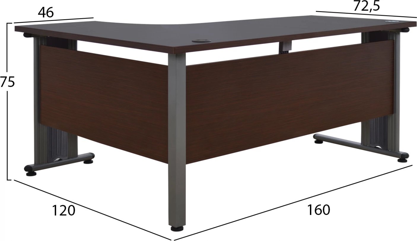 Zyrë profesionale këndore e djathtë, FH2043.02R, Wenge, 160x120x75