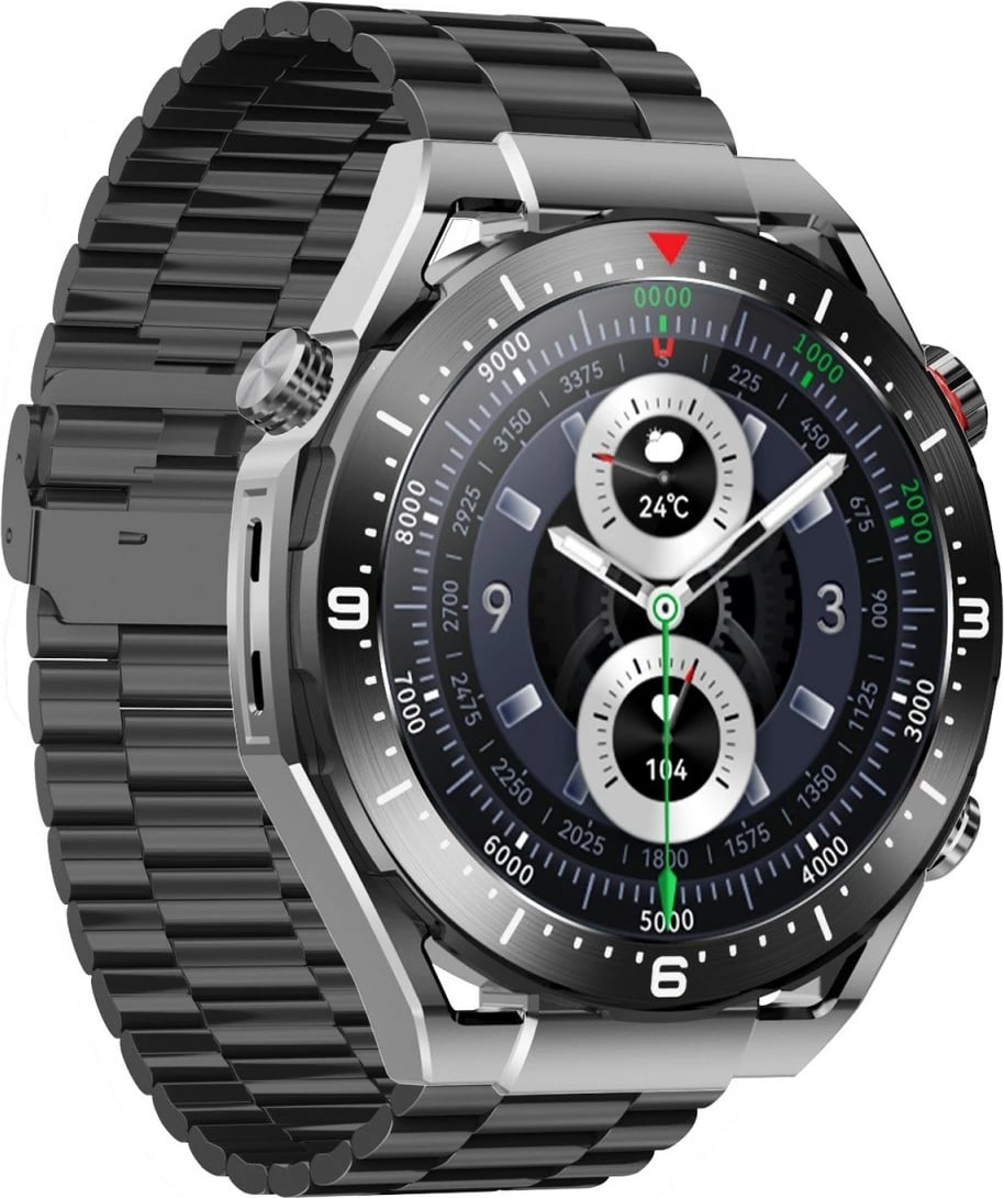 Smartwatch EcoWatch EW01, 1.5", Bluetooth, 400 mAh, i zi, set me 3 paskash