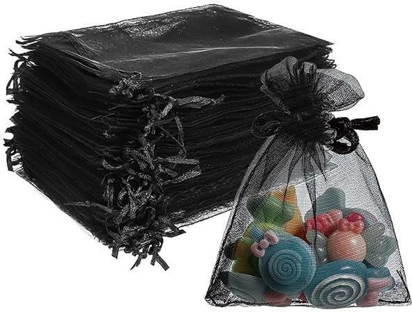 Qese organza të zeza NEXT 10x8cm, 100 copë