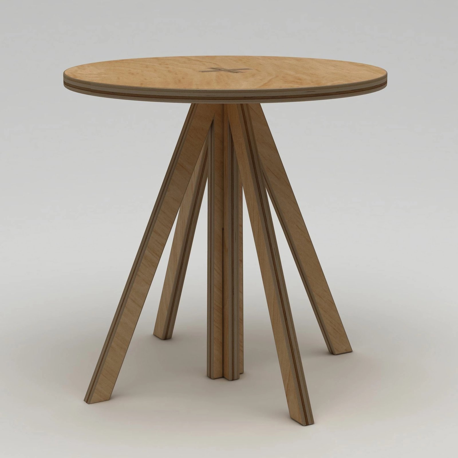 Tavolinë ngrënieje Skye Decor, dru natyral, Tripus, 75x75x75cm