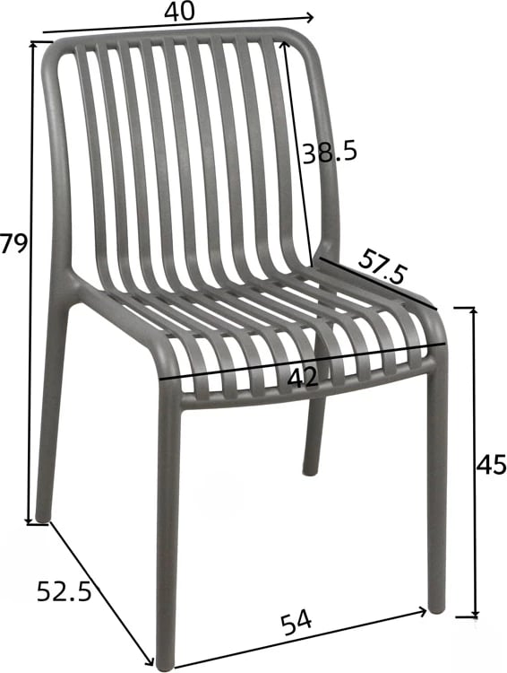 Karrige për bar Laudre, PP, ngjyrë kapuçino, 56x36x87cm