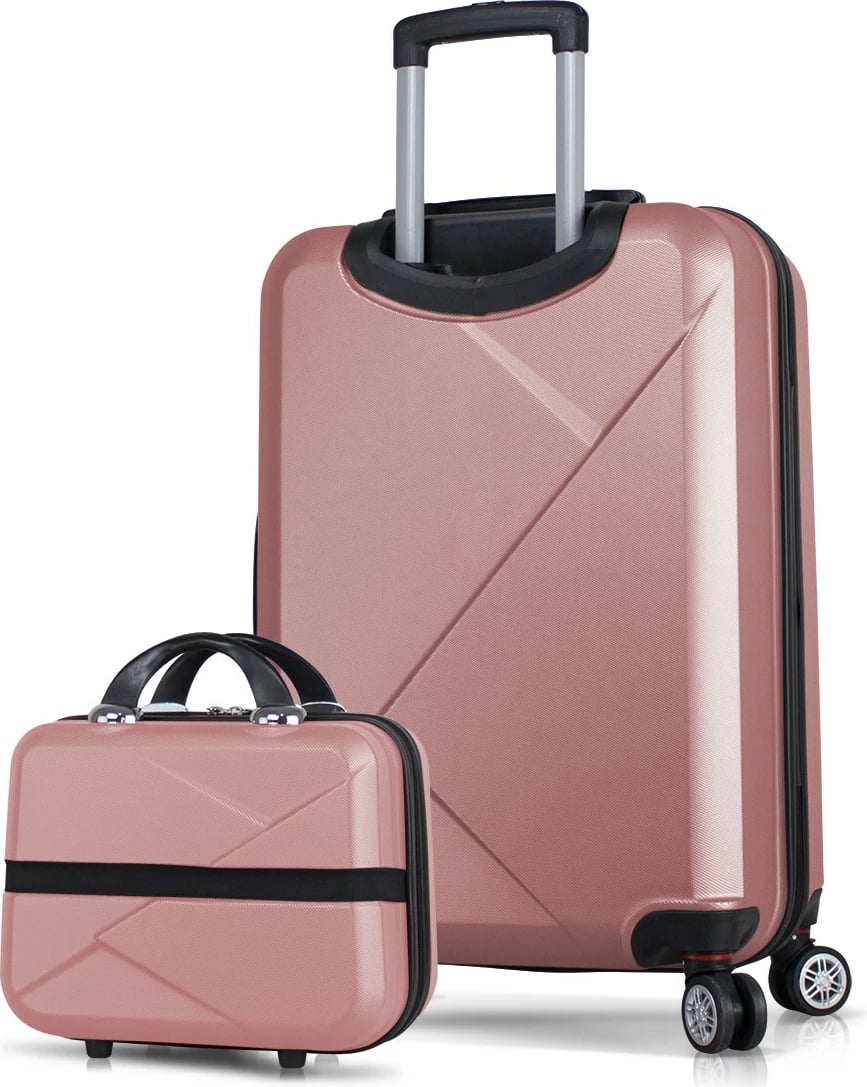 Set valixhesh (2 copë), Zoozie Bags, 8329, ngjyrë rozë e artë
