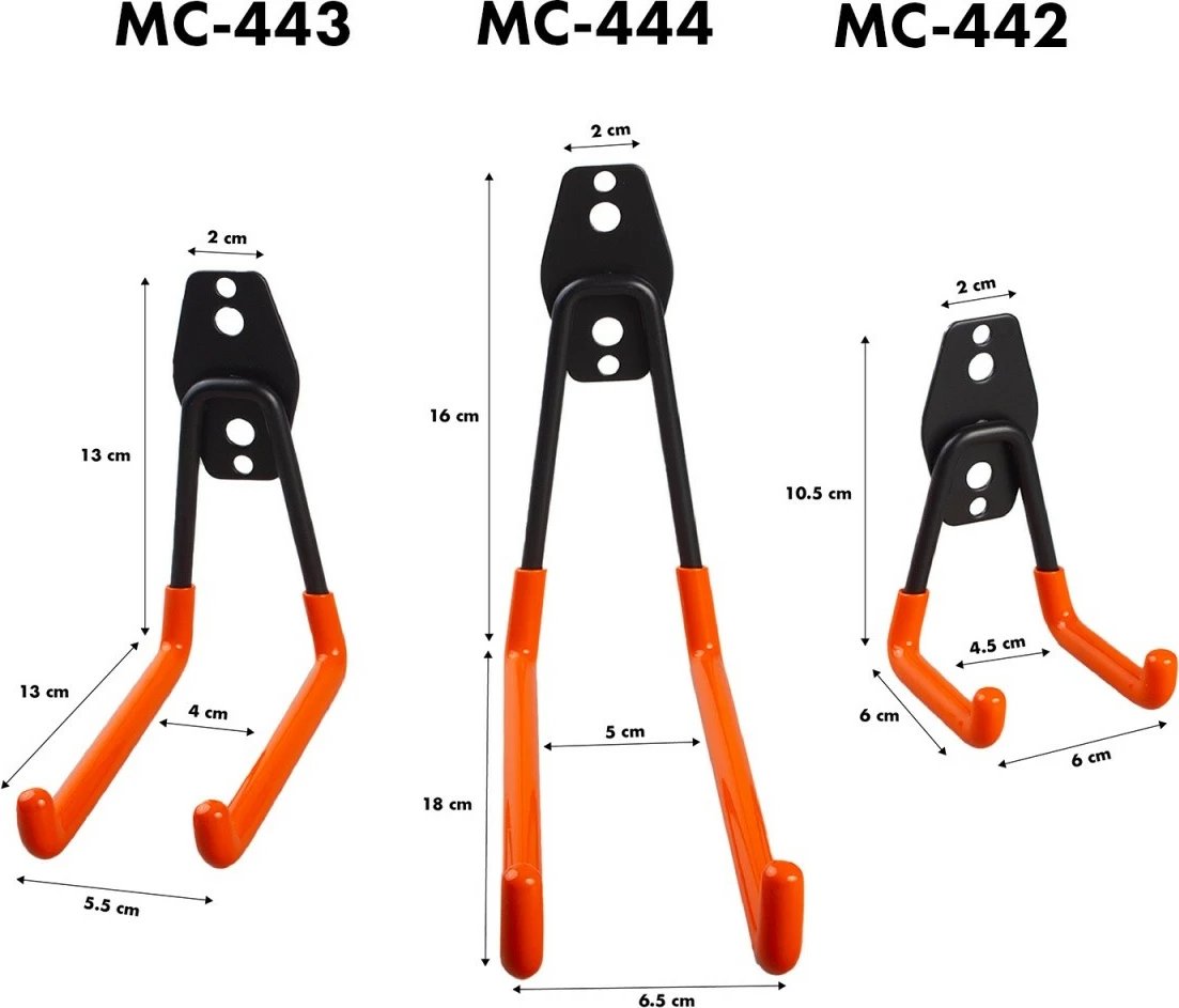 Mbajtëse muri Maclean MC-444, çelik, 25 kg, zezë/portokalli