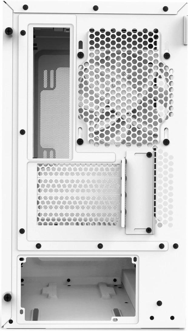 Kasë NZXT H3 Flow CC-H31FW-01 mATX Mini Tower, për pllakë amë mATX/Mini‑ITX, panel xhami i temperuar, USB‑C, deri 7 ftohës, pa PSU, e bardhë