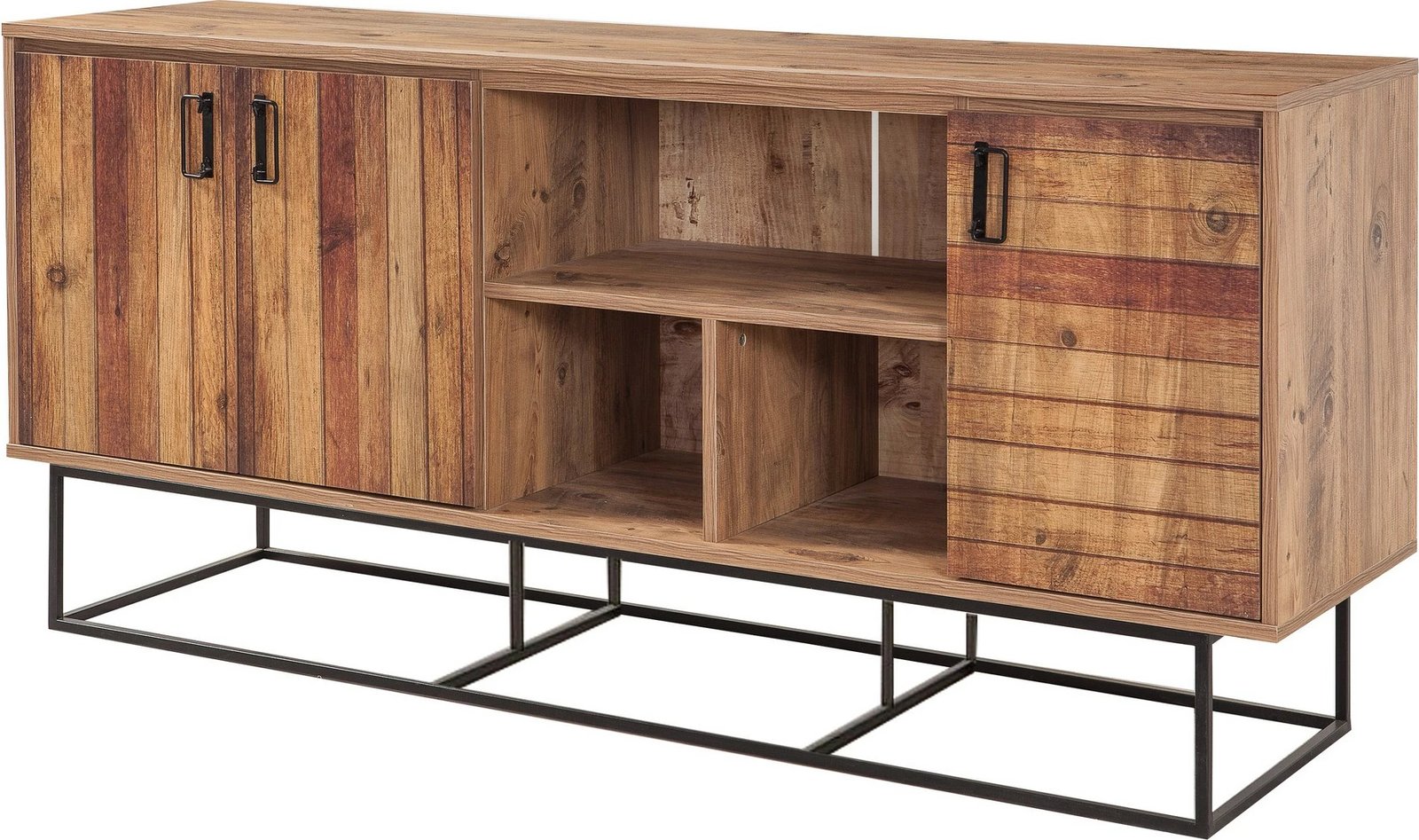 Konsolë Quantum Medula, ngjyrë pishë Atlantike dhe e zezë, 180x80x40cm