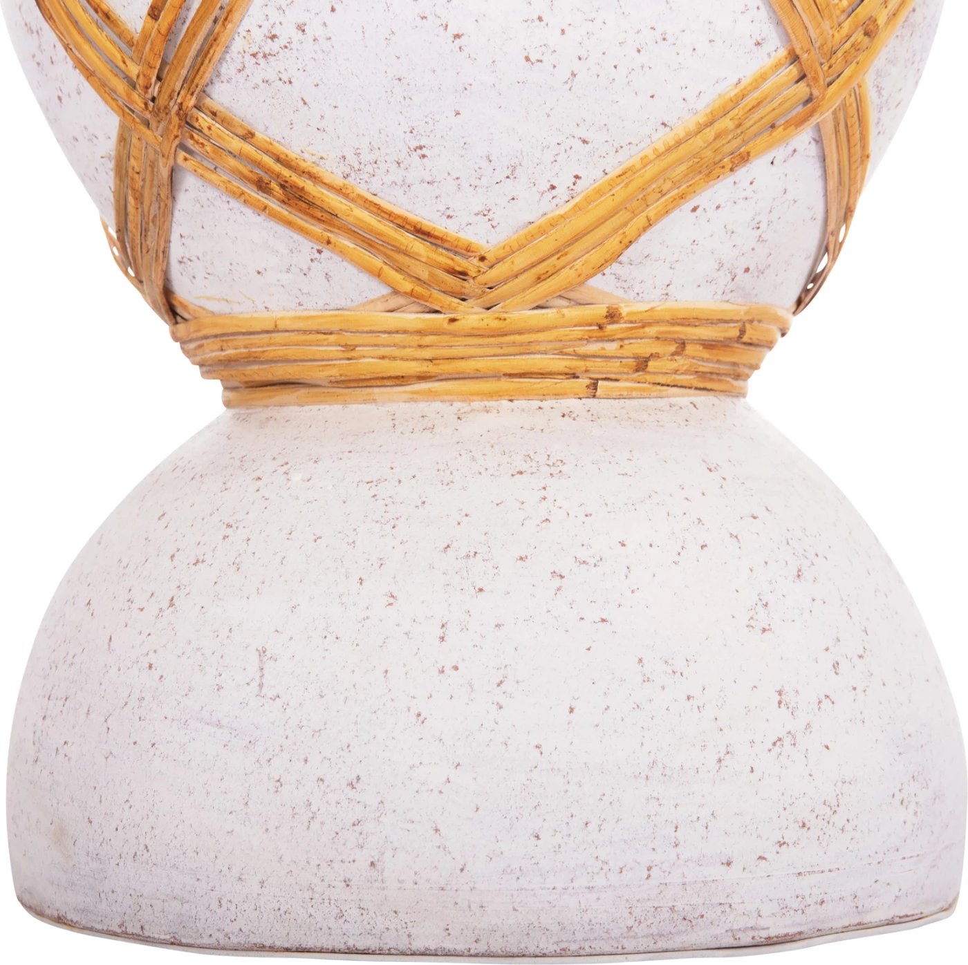 Vazo dekorative për dysheme MAYNARD, çimento fiber, ngjyrë e bardhë, ratan, Φ27.5x50Hcm