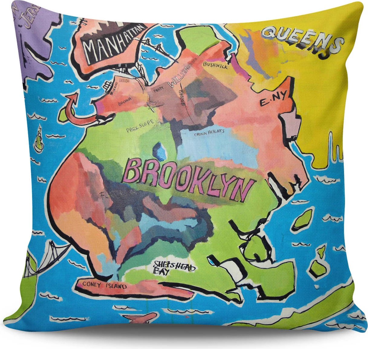 Jastëk dekorativ Aberto Design, BRKRLNT-2, shumëngjyrësh, 43x43cm