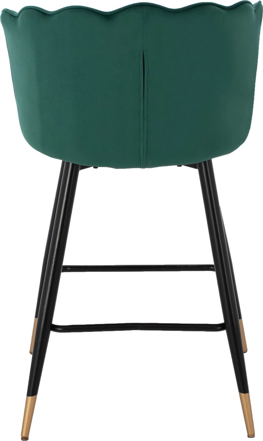 Karrige për bar mesatare, FH8736.03, kadife e gjelbër, kornizë metalike, 50x50x90 cm., set prej 2 copë