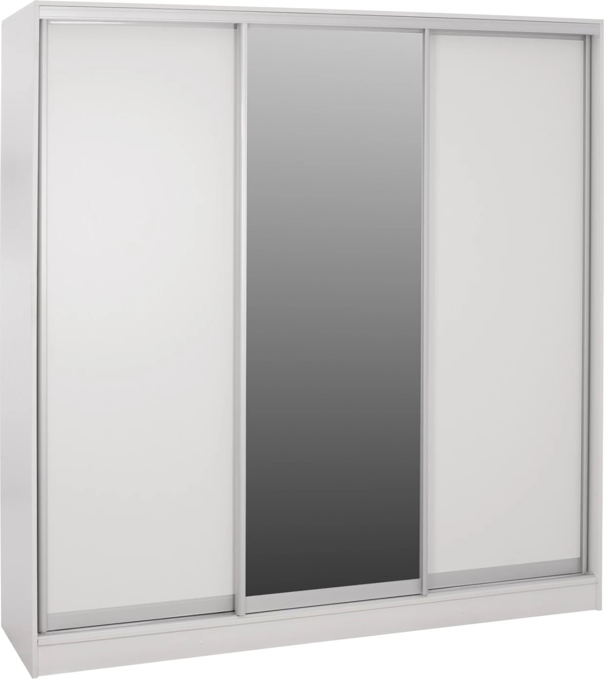 Garderobë me dyer rrëshqitëse, melaminë e bardhë, me pasqyrë, FH2435.03, 200x60x210 cm