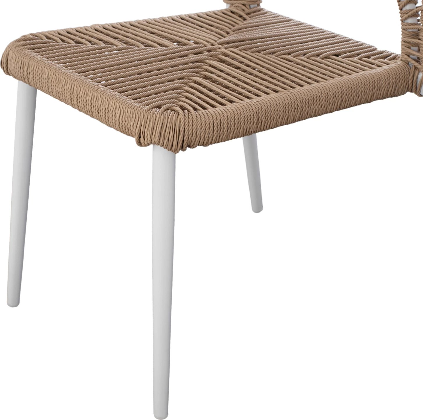 Karrige alumini e bardhë me litar PE bezhë FH5770.01 45x63x82 cm