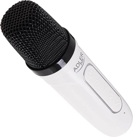 Altoparlant karaoke, Adler, AD 1199 W, Bluetooth 5.1 SD/USB/AUX 8 orë punë USB-C, i bardhë, me mikrofon