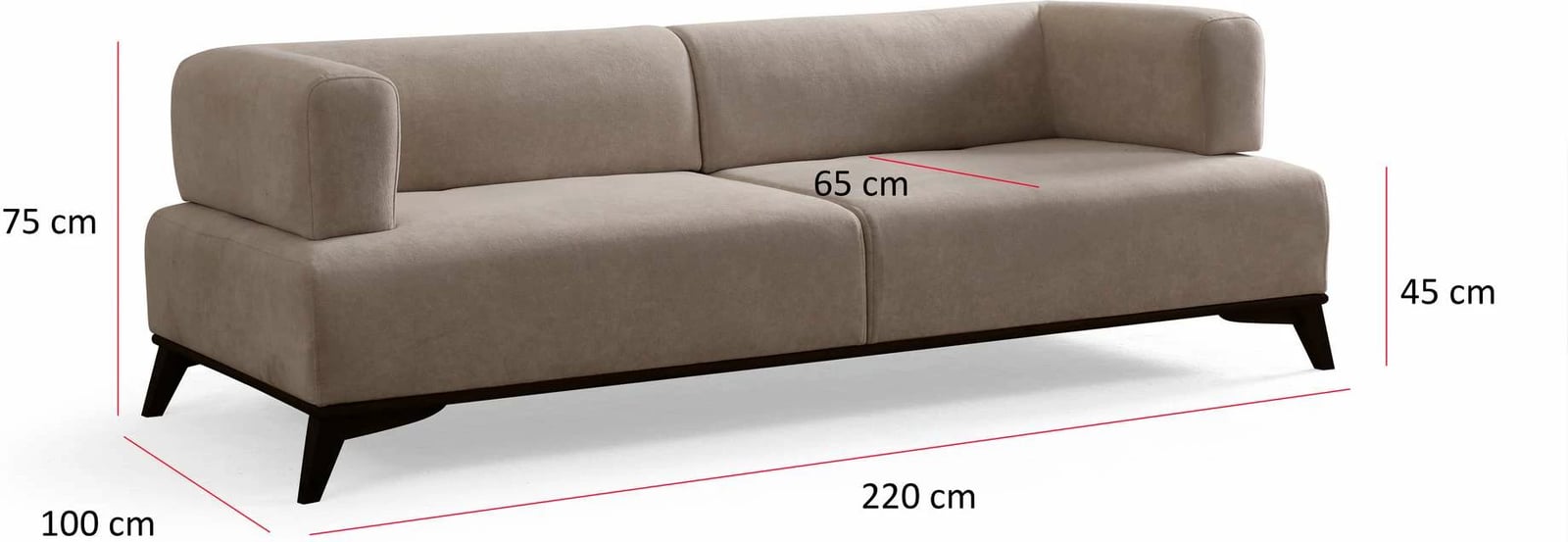 Divan treshe Hera, krem e zi, Atelier del Sofa