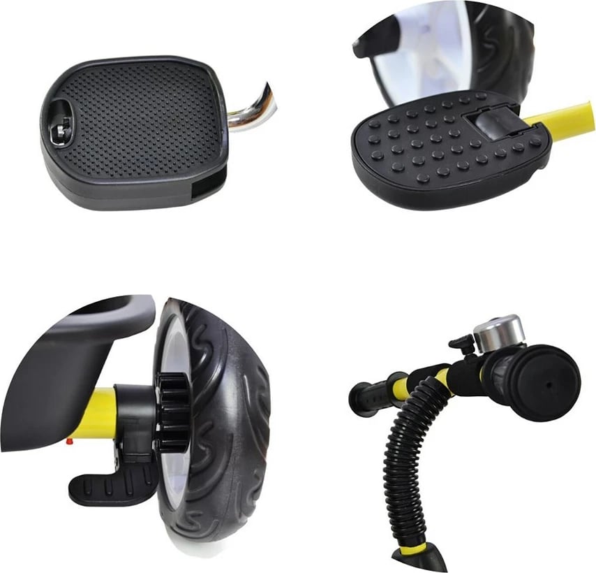 Tricikël fëmijësh, Milly Mally Axel, me shufër drejtimi të rregullueshme, kornizë çeliku, rrota EVA, pedale me bllokim, 1–3 vjeç, e gjelbër