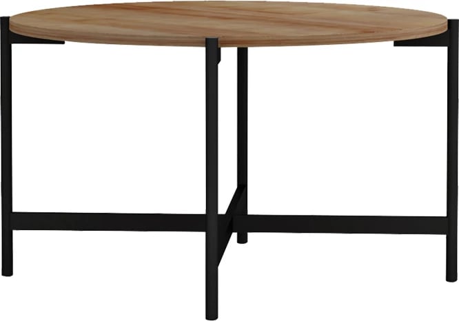 Tavolinë kafeje Aisle melamine, natyrale-e zezë, D80x45cm