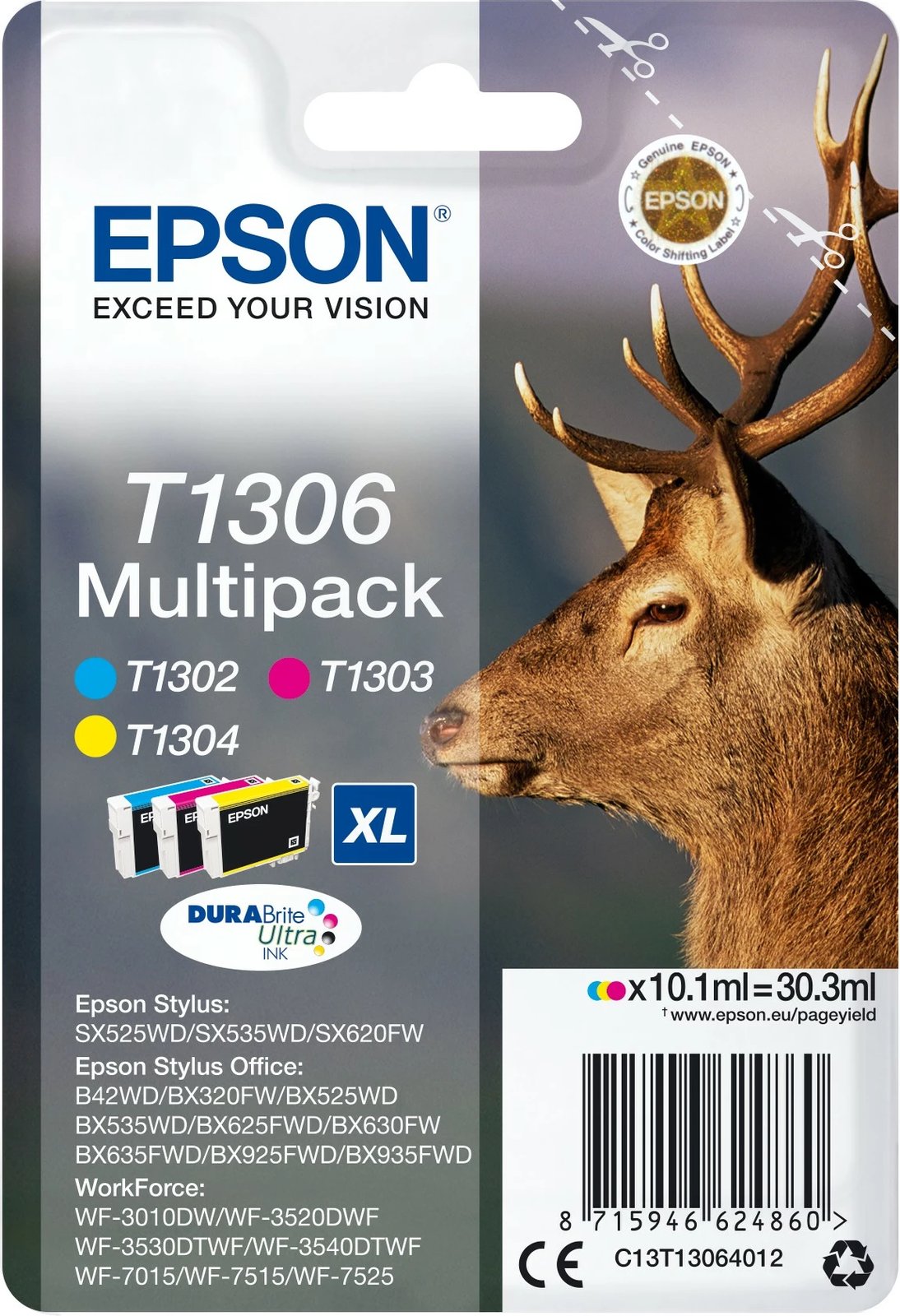 Toner Epson T1306, Multipack, 3 ngjyra, XL