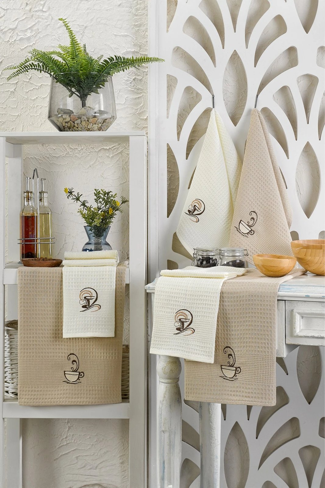 Set peshqirësh kuzhine (6 copë), Mijölnir, ngjyrë kafe