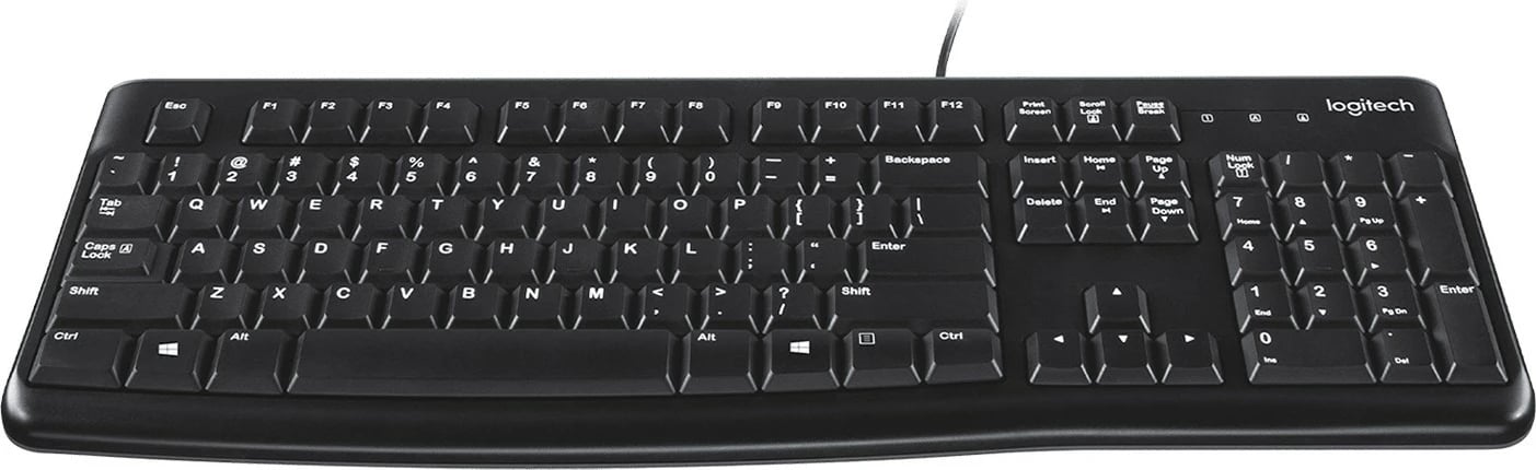 Tastierë Logitech K120, me kabllo, USB, QWERTY, e zezë