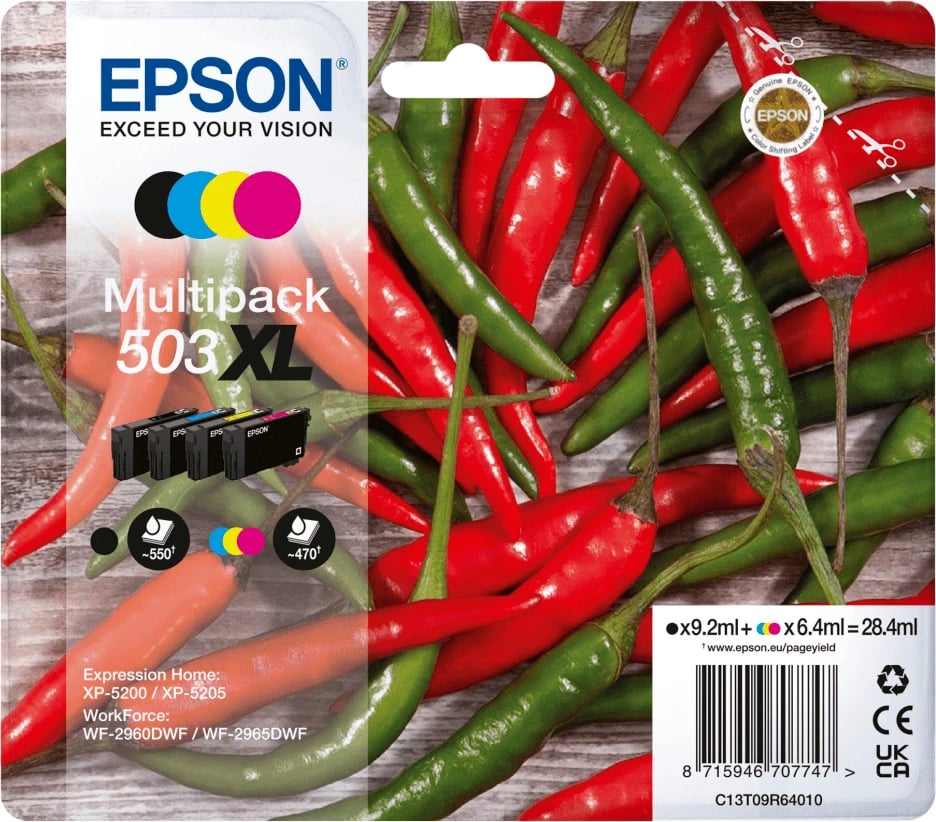 Kartush boje, Epson, 503XL C13T09R64010, XL Multipack, Black/Cyan/Magenta/Yellow