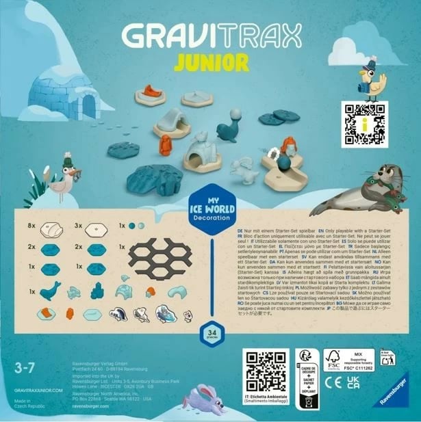 Set ndërtimi GraviTrax Junior Ice Adventure, Ravensburger, 34 pjesë