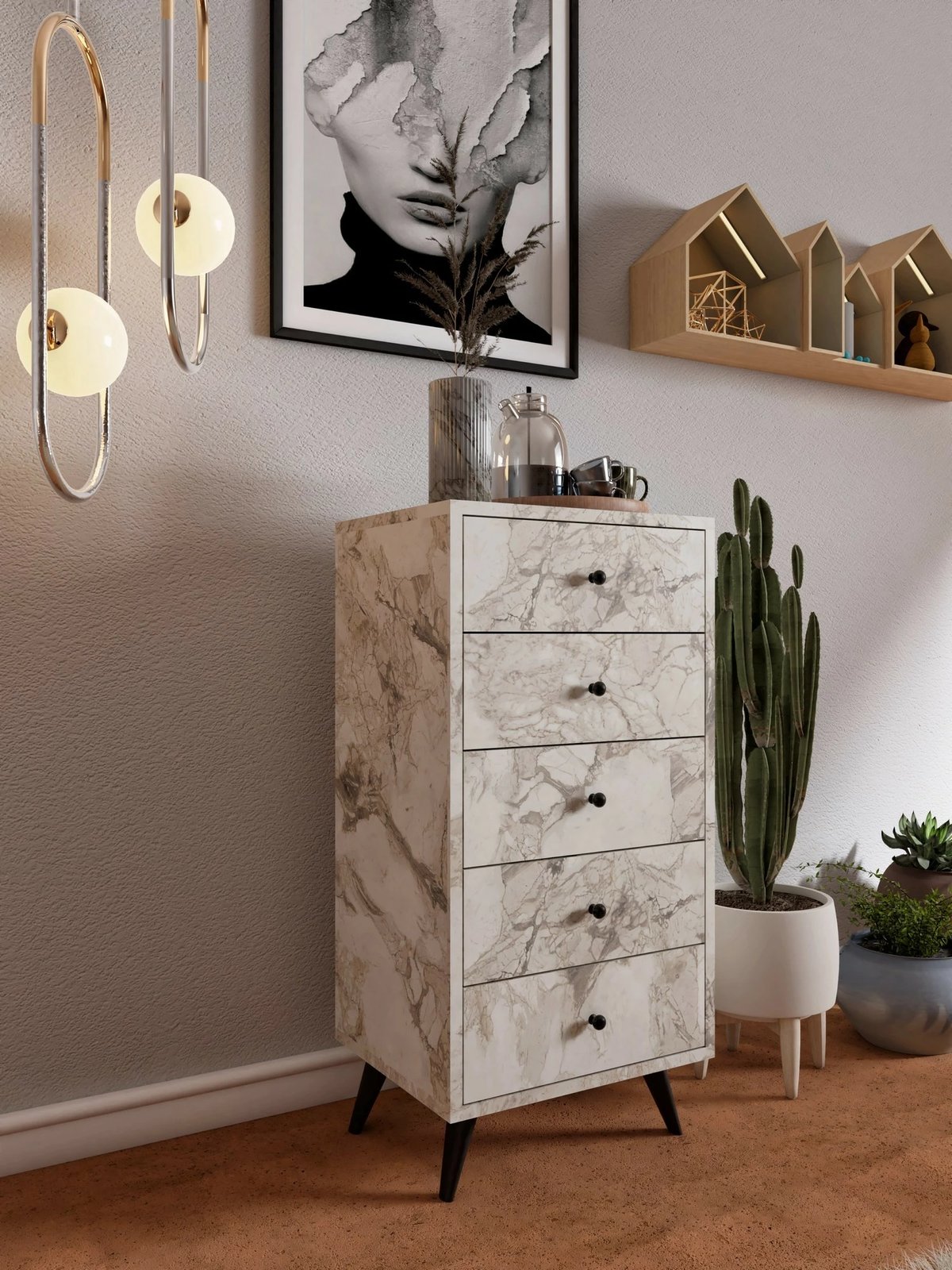 Komodë Hanah Home, Frenzu, ngjyrë mermeri Ephesus